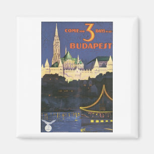 Budapest Vintage Reiseplan Magnet