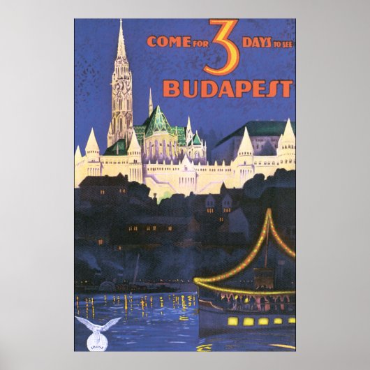 Budapest Vintage Travel Poster (Vorne)