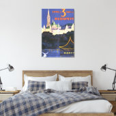 Budapest Vintage Travel Poster Leinwanddruck (Insitu (Schlafzimmer))