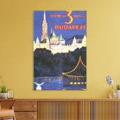 Budapest Vintage Travel Poster Leinwanddruck (Insitu (Wohnzimmer))