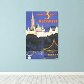 Budapest Vintage Travel Poster Leinwanddruck (Insitu (Holzboden))