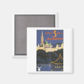 Budapest Vintage Travel Poster Magnet (Vorderseite/Rückseite)