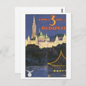 Budapest Vintage Travel Poster Postkarte (Vorne/Hinten)