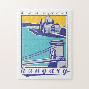 Budapest Vintage Ungarn Kettenbrücke. Budapest Puzzle