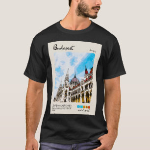 Budapest Vintage Wasserfarbenreise T-Shirt
