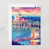 Budapest - Vintages Plakat Postkarte (Vorne/Hinten)
