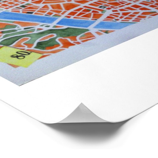 Budapester Kartenplakat Poster (Ecke)