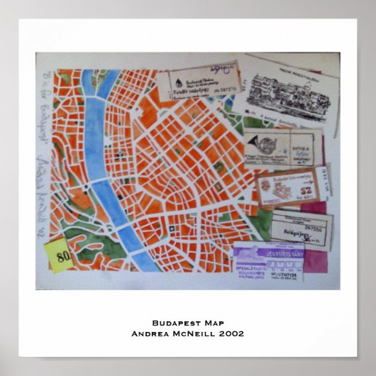 Budapester Kartenplakat Poster (Vorne)