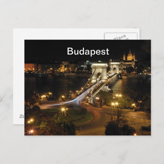Budapester Nacht Postkarte (Vorne/Hinten)