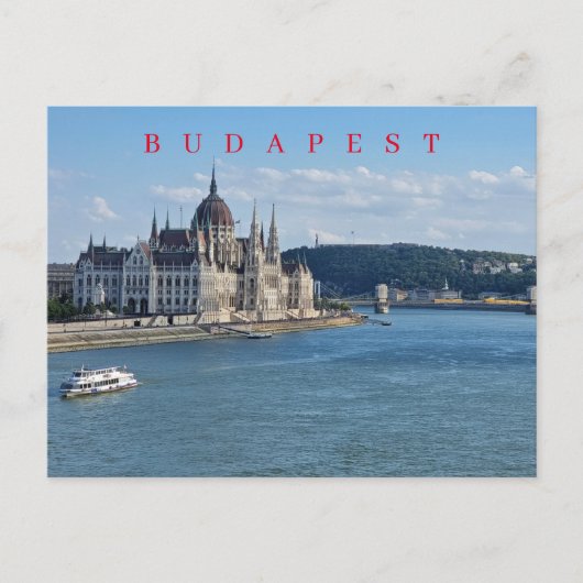 Budapester Parlament und Donau - Blick auf die Don Postkarte (Vorderseite)