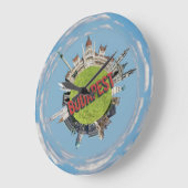 Budapester Stadt hungrige kleine Reise auf dem Pla Große Wanduhr (Winkel)