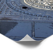 Budapester Wappen auf einem Manhole Cover Poster (Ecke)