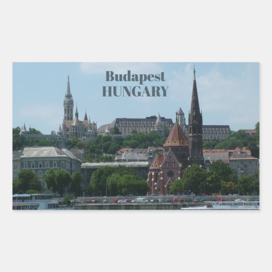 Budapester Zoll-Textaufkleber 2 Rechteckiger Aufkleber (Vorderseite)