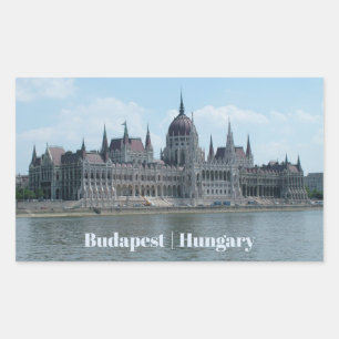 Budapester Zoll-Textaufkleber 3 Rechteckiger Aufkleber
