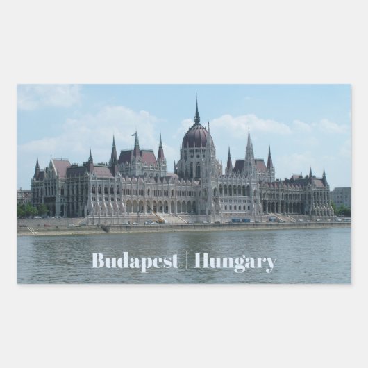 Budapester Zoll-Textaufkleber 3 Rechteckiger Aufkleber (Vorderseite)