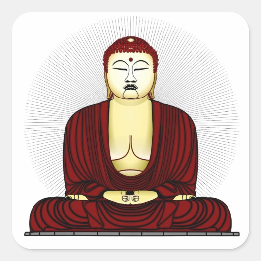 Budda Gautama Buddha Siddhartha Gautama Quadratischer Aufkleber (Vorderseite)