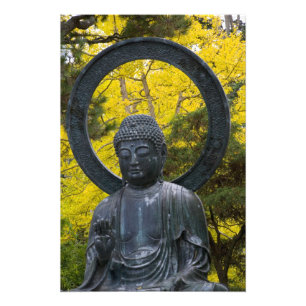 Budda Statue im Japanischen Garten Golden Fotodruck