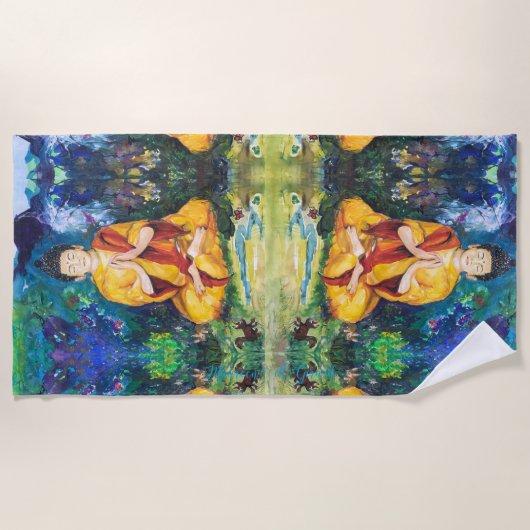 Buddah Garden Meditation Peace Maureen Girard Strandtuch (Vorderseite)