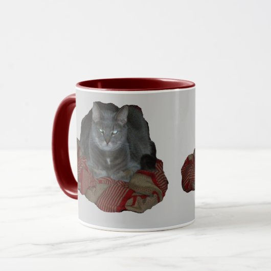 Buddah Gray Grumpy Cat Tasse (Vorderseite Links)