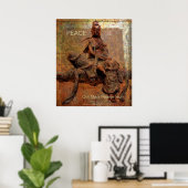 Buddasava der Barmherzigkeit觀 音 薩 W/tibetischen Ma Poster (Heimbüro)