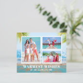 Buddget Tropical Beach Weihnachtsfotokarte (Stehend Vorderseite)