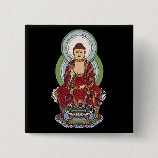 Buddha Abhaya Mudra Button (Vorderseite)