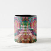 Buddha Abstraktes Wasserfarben - individuelles Ang Zweifarbige Tasse (Mittel)