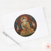 Buddha Amitabha mit Bodhisattvas Runder Aufkleber (Umschlag)