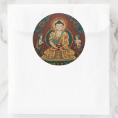 Buddha Amitabha mit Bodhisattvas Runder Aufkleber (Tasche)