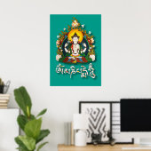 Buddha Amitabha Om Mani Padme Hum Tibetan Poster (Heimbüro)