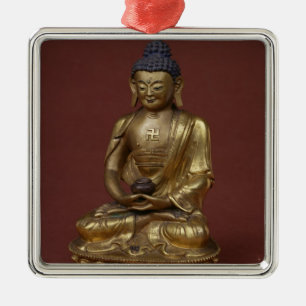 Buddha Amitayus gesetzt in der Meditation Silbernes Ornament