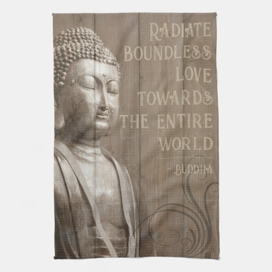 Buddha Art Imitats mit Inspiration Wood Buddhist Z Handtuch (Vertikal)