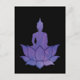Buddha auf der Lotus-Lila Postkarte