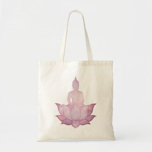 Buddha auf der Lotus Pink Tote Tasche