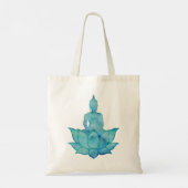 Buddha auf Lotus Blue Tragetasche (Rückseite)