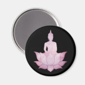 Buddha auf Lotus Pink Magnet (Vorderseite/Rückseite)