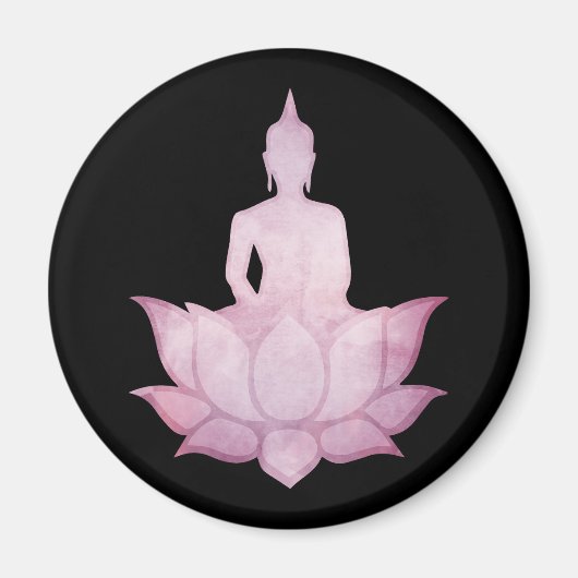 Buddha auf Lotus Pink Magnet (Vorne)