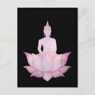 Buddha auf Lotus Pink Postkarte