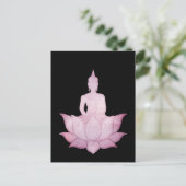 Buddha auf Lotus Pink Postkarte (Stehend Vorderseite)