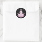 Buddha auf Lotus Pink Runder Aufkleber (Tasche)