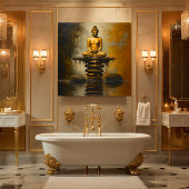 Buddha auf Steinen Leinwanddruck