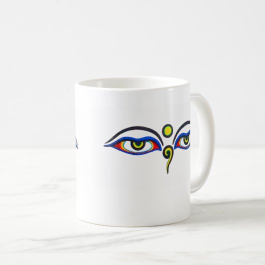 Buddha-Augen Kaffeetasse (VorderseiteRechts)