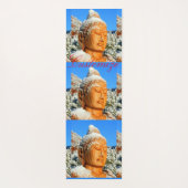 Buddha aus Holz, schneebedeckte Bucht Yogamatte (Rückseite)