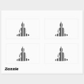 BUDDHA BAR CODE Buddhistisches Barcode Muster Desi Rechteckiger Aufkleber (Blatt)