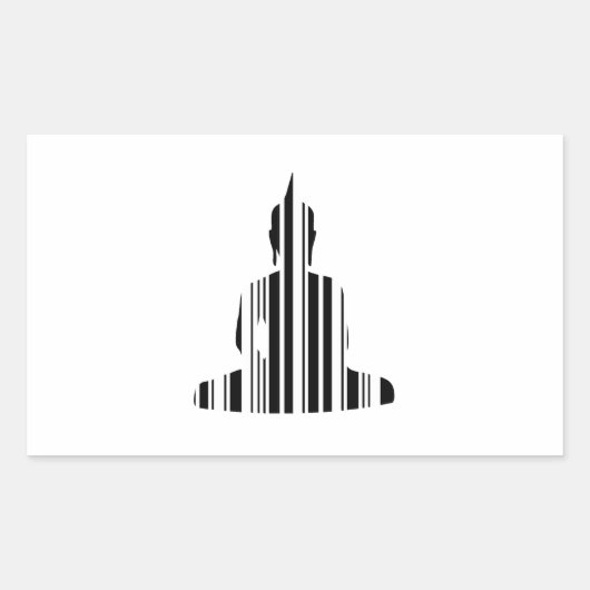 BUDDHA BAR CODE Buddhistisches Barcode Muster Desi Rechteckiger Aufkleber (Vorderseite)