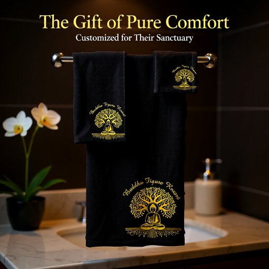 Buddha Beneath Heiliger Baum Badhandtuch Set