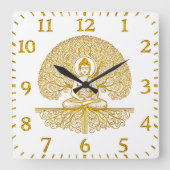 Buddha Beneath Heiliger Baum Quadratische Wanduhr (Vorderseite)