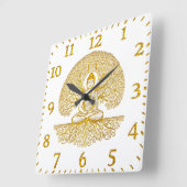 Buddha Beneath Heiliger Baum Quadratische Wanduhr (Winkel)