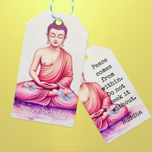 Buddha Birthday, Watercolor, Meditation / Yoga  Geschenkanhänger
