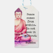 Buddha Birthday, Watercolor, Meditation / Yoga  Geschenkanhänger (Rückseite)